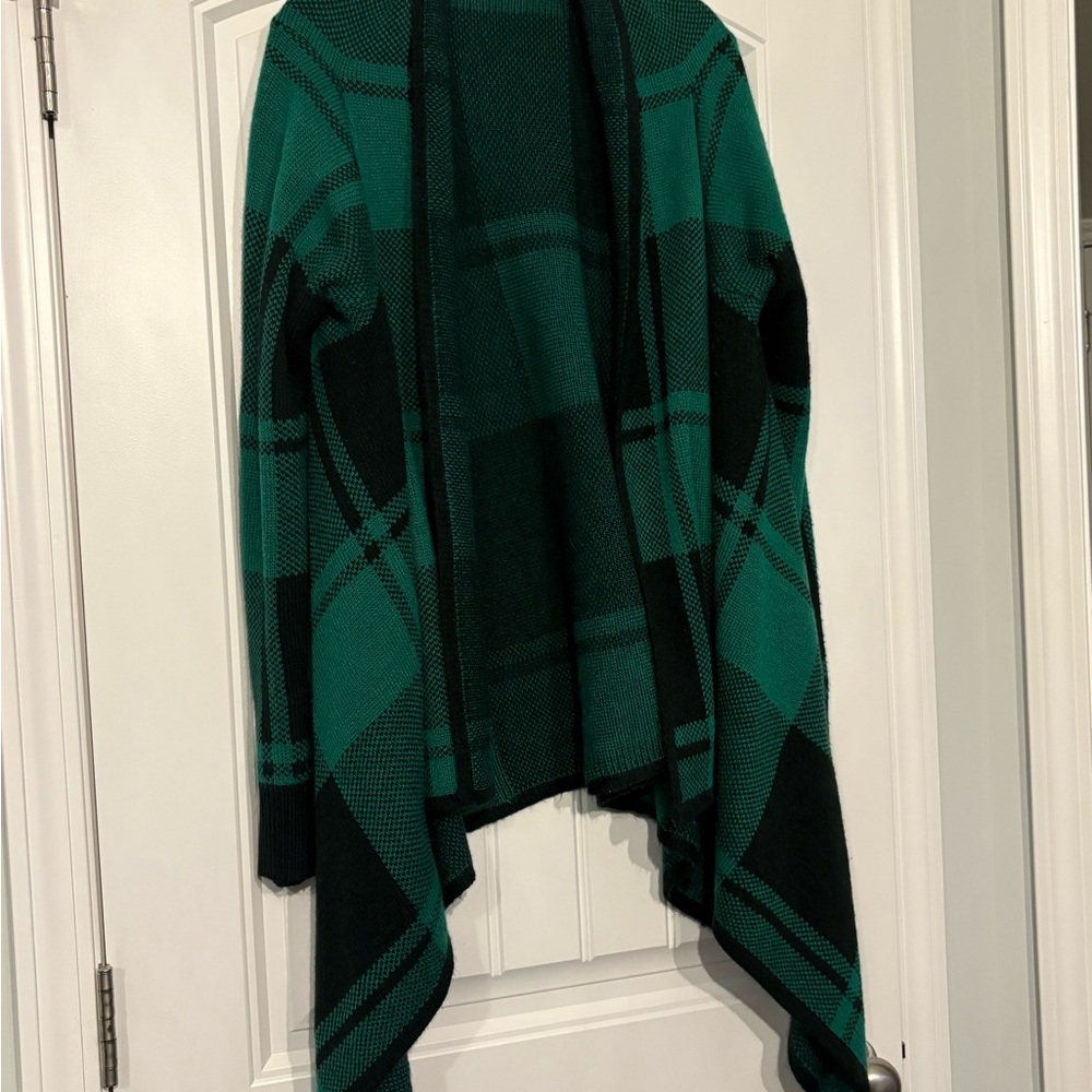 Merona Teal and Black Plaid Women's Poncho